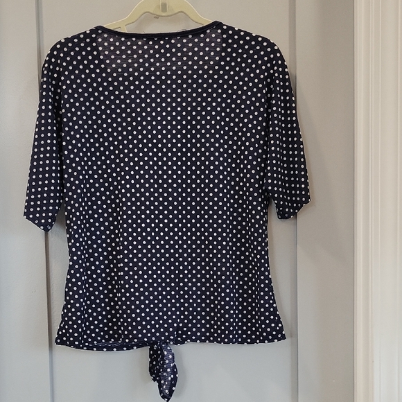 Lavish Midnight Blue and White Dot Blouse - Picture 7 of 8